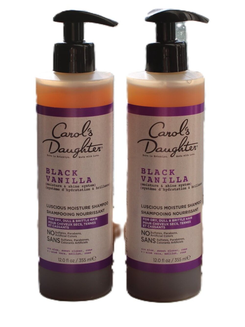 CAROL'S DAUGHTER BLACK VANILLA LUSCIOUS MOISTURE SHAMPOO NOURRISSANT (2PC) 12oz